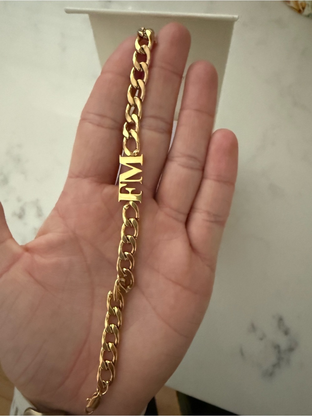 Olivia jewelry Curb Chain Bracelet - FM initials
